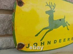 Vintage John Deere Porcelain Sign Tractor Dealer Advertising Farming Equipment