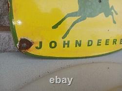 Vintage John Deere Porcelain Sign Tractor Dealer Advertising Farming Equipment