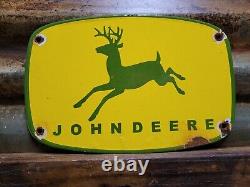 Vintage John Deere Porcelain Sign Tractor Dealer Advertising Farming Equipment