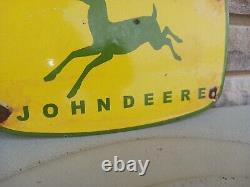 Vintage John Deere Porcelain Sign Tractor Dealer Advertising Farming Equipment