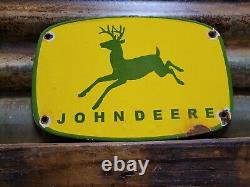 Vintage John Deere Porcelain Sign Tractor Dealer Advertising Farming Equipment