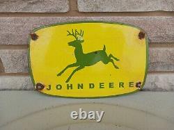 Vintage John Deere Porcelain Sign Tractor Dealer Advertising Farming Equipment