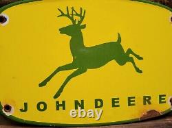 Vintage John Deere Porcelain Sign Tractor Dealer Advertising Farming Equipment