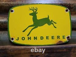 Vintage John Deere Porcelain Sign Tractor Dealer Advertising Farming Equipment