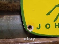 Vintage John Deere Porcelain Sign Tractor Dealer Advertising Farming Equipment