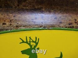 Vintage John Deere Porcelain Sign Tractor Dealer Advertising Farming Equipment