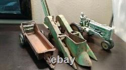 Vintage John Deere Tractor withman-2 Row Corn Picker manure hauler