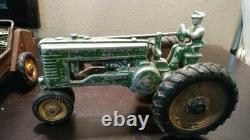 Vintage John Deere Tractor withman-2 Row Corn Picker manure hauler