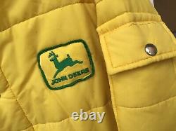 Vintage John Deere Trucker Patch Puffer Jacket Farm Tractor AGriculture Med RARE