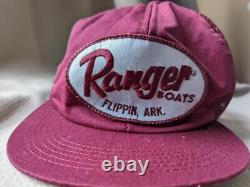 Vintage K-PRODUCTS trucker hat USA made PATCH farming RANGER BOATS tractor seed