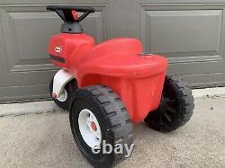 Vintage Little Tikes Tykes Farm Tractor Ride On Red Toddler Scoot Bike WithHorn