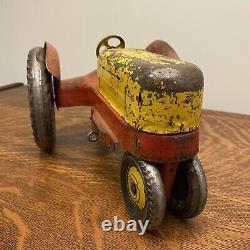 Vintage Marx Toy Farm Tractor Tin Litho USA Vintage 1930's 11 Length