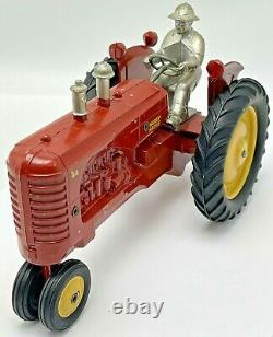 Vintage Massey Harris Toy Metal Red Farm Tractor 44 with Driver