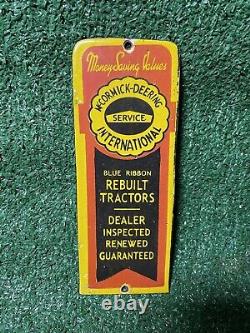 Vintage Mccormick Deering Porcelain Sign Tractor Farm Equipment Dealer Gas Oil