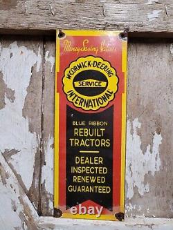 Vintage Mccormick Deering Porcelain Sign Tractor Farming Dealer Sales Service