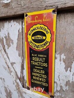 Vintage Mccormick Deering Porcelain Sign Tractor Farming Oil Gas Station Service