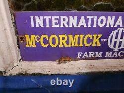 Vintage Mccormick Deering Sign Tin Metal Farm Tractors International Harvester