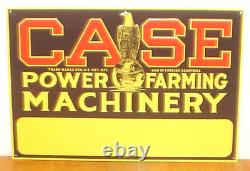 Vintage NOS Case Power Farming Machinery Embossed Metal Tractor Sign (Original)