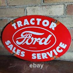 Vintage Old Dated 1959 Ford Tractor Porcelain Sign Farm Equipment 16 1/2 X 11