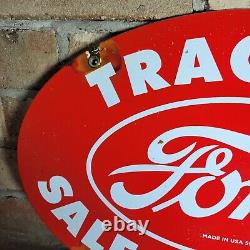Vintage Old Dated 1959 Ford Tractor Porcelain Sign Farm Equipment 16 1/2 X 11