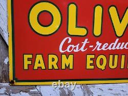 Vintage Oliver Porcelain Sign Farm Equipment Tractor Dealer 25 Farming Machine