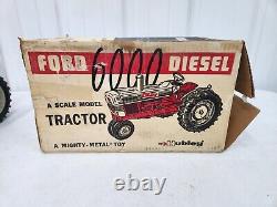 Vintage Original 1/12 Hubley Ford 6000 Diesel Toy Tractor With Box Farm