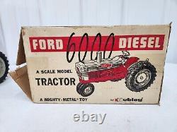 Vintage Original 1/12 Hubley Ford 6000 Diesel Toy Tractor With Box Farm