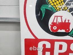 Vintage Original CPS Seed Sign Corn Farm Feed Tractor John Deere Case IH