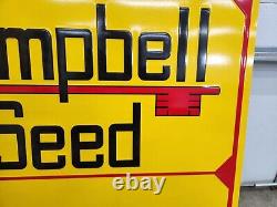 Vintage Original Campbell Seed Corn Sign Farm Feed Tractor John Deere Case IH