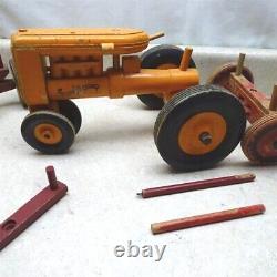 Vintage Peter Mar Wood Toy Tractor Set, Wagons Trailers, Muscatine Iowa