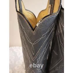 Vintage Rios Of Mercedes Gray Ostrich Full Quill Pull On Cowboy Men Boots Size 8