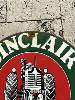 Vintage Sinclair Farm Products Porcelain Sign Oil Gas Station Tractor Ranch 12