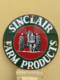 Vintage Sinclair Farm Products Porcelain Sign Oil Gas Station Tractor Ranch 12