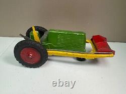 Vintage Slik Toys Aluminum Green Farm Tractor with Loader Lansing Iowa USA 10