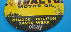 Vintage Tracto Motor Porcelain Gas Farm Implements Service Sale Tractor 12 Sign