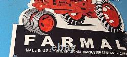 Vintage Tractor Farming Sign Porcelain McCormick Farmall Gas Auto Pump Sign