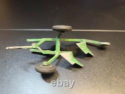 Vintage toy tractor farm plow quality control reference Tru Toy scale, green