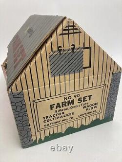 Vtg Hubley Farm Set No 90 Hubley Barn Box Hubley Tractor Complete Set 1/12 Scale