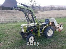 Yanmar YM155D tractor loader 4x4 15 hp diesel gear Woods 48 finish mower used